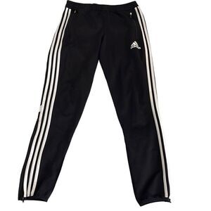 EUC Adidas Black Climalite Soccer Pants Ankle Zip - Men’s Small